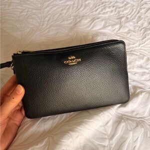 Coach Black Pebbled Leather Pouch